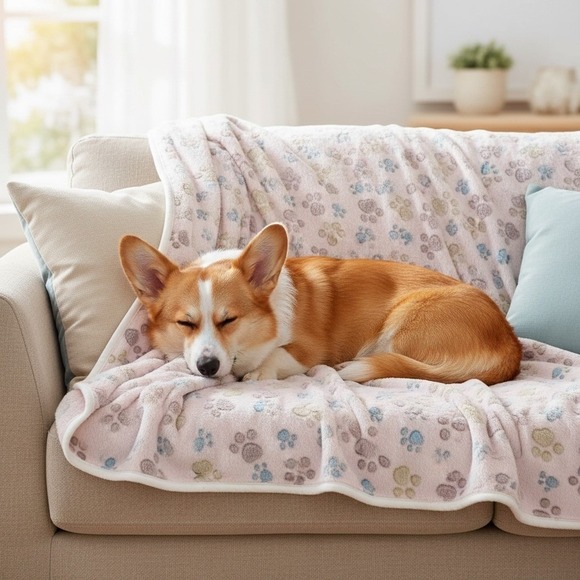 Manta De Cálida Y Suave Mediano Para Mascotas Color Rosa 53 x 76 cm - Picture 1 of 9